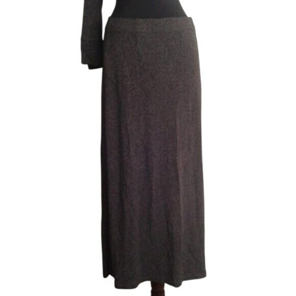 J. Jill L LP Womens Petite Wrap Top Skirt Set Rayon Polyester Gray Paisley Maxi - Picture 5 of 9